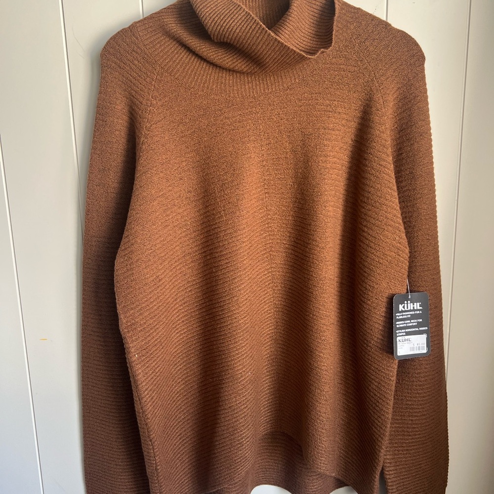 Kuhl Women's Brown Cowl Neck Sweater